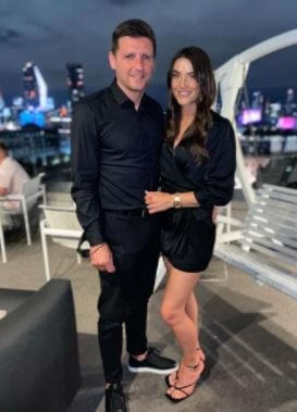 Alex Bruce with his wife Lucy Bruce spending weekend in London.